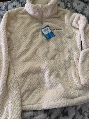 Columbia Cream Plush Half-Zip Fleece Pullover